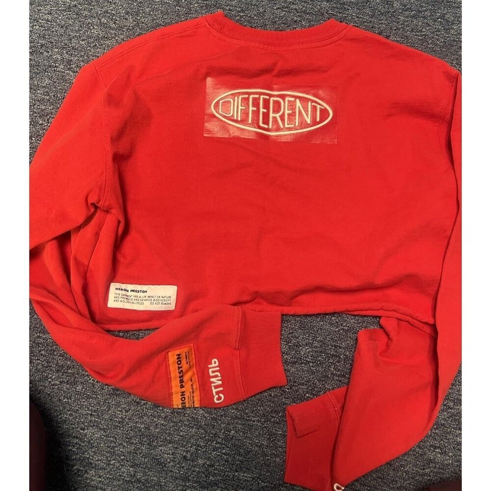 heron preston cropped red crewneck different sz small Authentic RARE